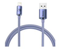 Kabel Lightning Baseus Crystal Shine Series USB-A - Lightning 2,4A 2m fioletowy